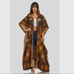 Brown Hooded Women's Cardigan